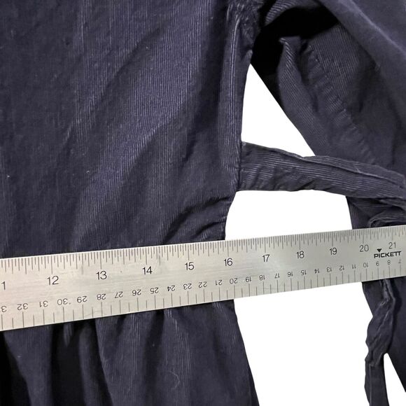 Christopher Banks Christmas Dress Womens SZ 6 Blue Corduroy Modest Shirt Dress - Picture 15 of 16